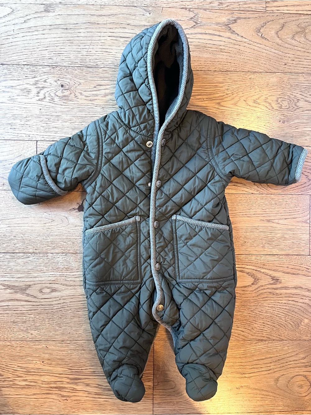 Ralph Lauren Kid’s Hooded Barn Bunting Size 3 Months Olive Green Quilting Baby